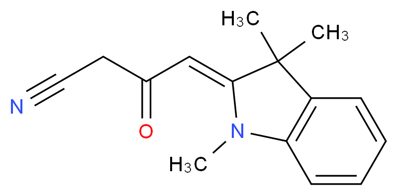 3-Oxo-4-(1,3,3-trimethyl-1,3-dihydro-indol-2-ylidene)-butyronitrile_分子结构_CAS_97214-25-0)