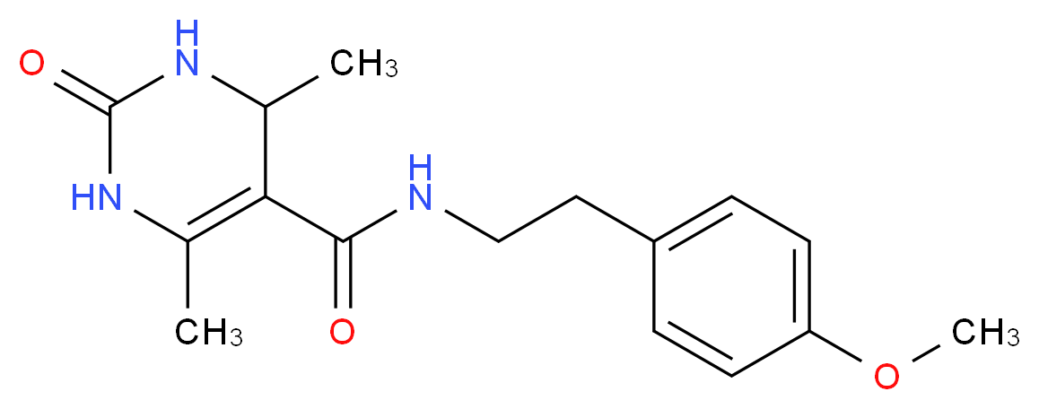 N-[2-(4-methoxyphenyl)ethyl]-4,6-dimethyl-2-oxo-1,2,3,4-tetrahydropyrimidine-5-carboxamide_分子结构_CAS_)