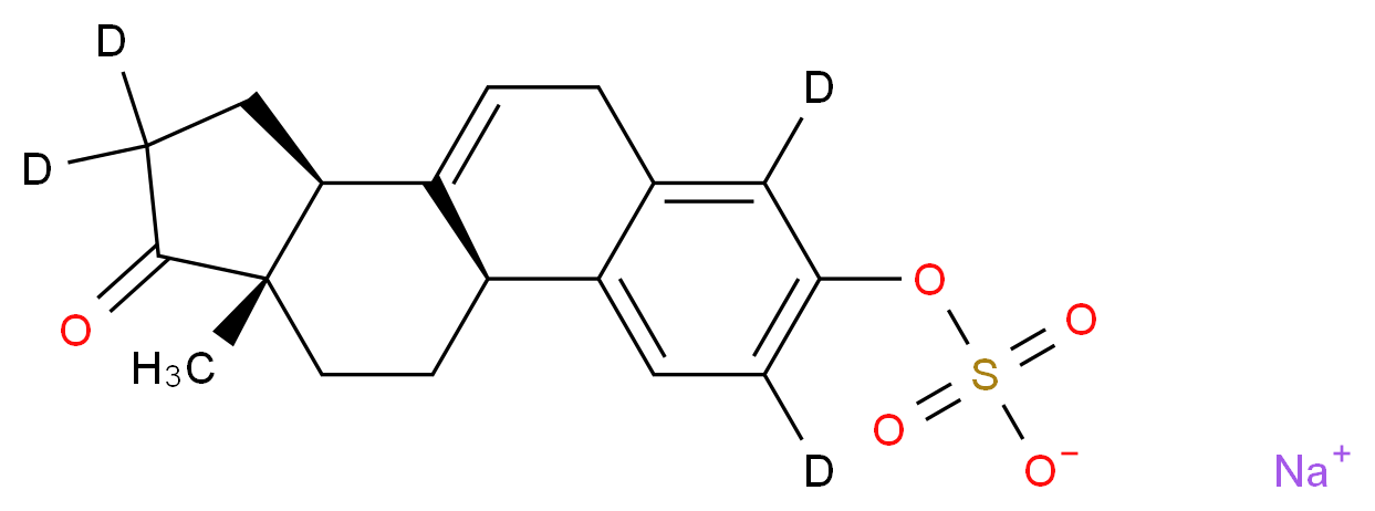 sodium (1S,11S,15S)-15-methyl-14-oxo(4,6,13,13-<sup>2</sup>H<sub>4</sub>)tetracyclo[8.7.0.0<sup>2</sup>,<sup>7</sup>.0<sup>1</sup><sup>1</sup>,<sup>1</sup><sup>5</sup>]heptadeca-2,4,6,9-tetraen-5-yl sulfate_分子结构_CAS_285979-81-9