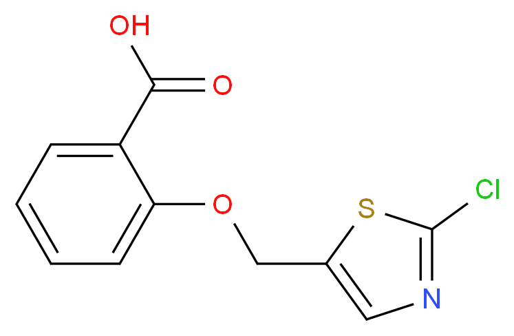 2-[(2-chloro-1,3-thiazol-5-yl)methoxy]benzoic acid_分子结构_CAS_886360-91-4