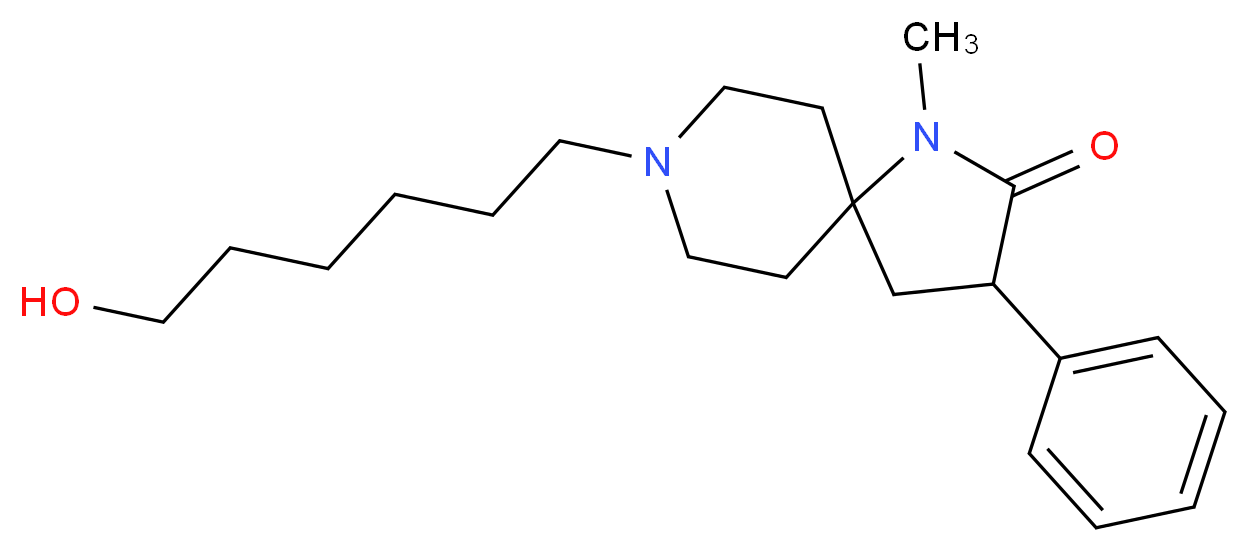 8-(6-hydroxyhexyl)-1-methyl-3-phenyl-1,8-diazaspiro[4.5]decan-2-one_分子结构_CAS_)