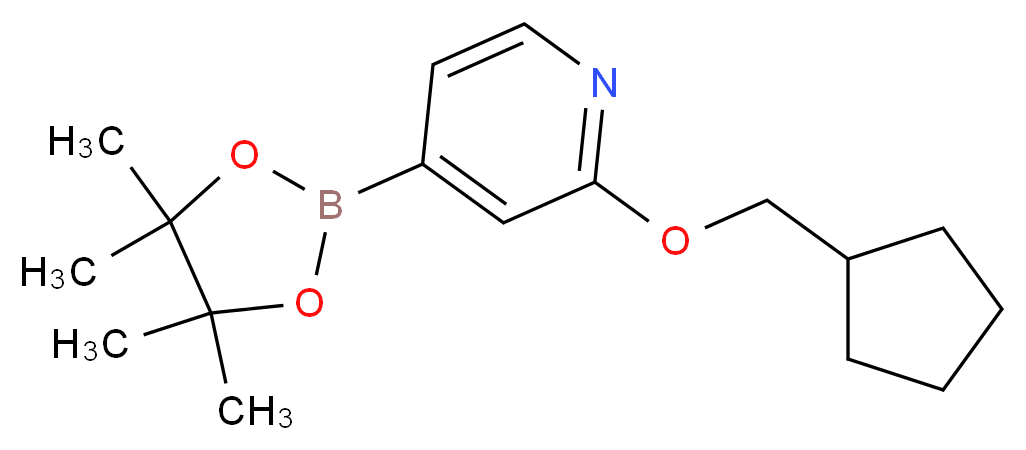 2-(CyclopentylMethoxy)-4-(4,4,5,5-tetraMethyl-1,3,2-dioxaborolan-2-yl)pyridine_分子结构_CAS_1346708-01-7)