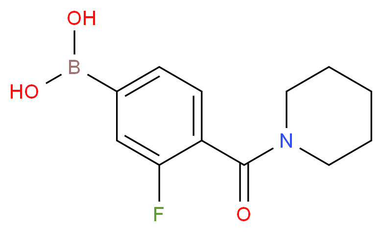 3-氟-4-(1-哌啶基羰基)苯硼酸_分子结构_CAS_874289-10-8)