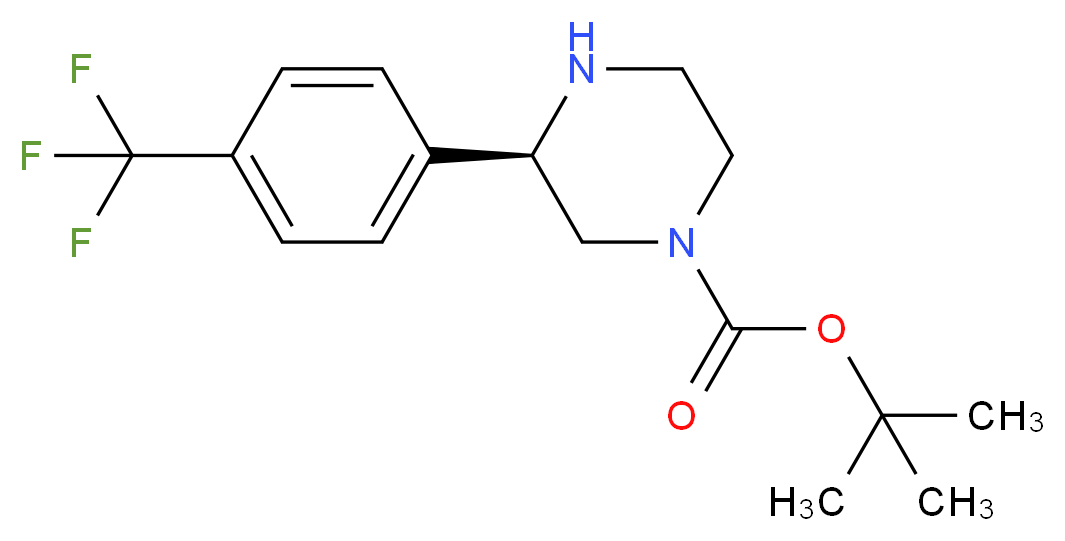 tert-butyl (3R)-3-[4-(trifluoromethyl)phenyl]piperazine-1-carboxylate_分子结构_CAS_1228566-15-1