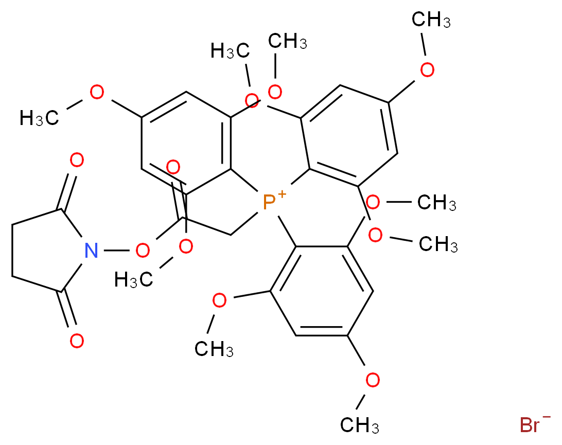 {2-[(2,5-dioxopyrrolidin-1-yl)oxy]-2-oxoethyl}tris(2,4,6-trimethoxyphenyl)phosphanium bromide_分子结构_CAS_226409-58-1