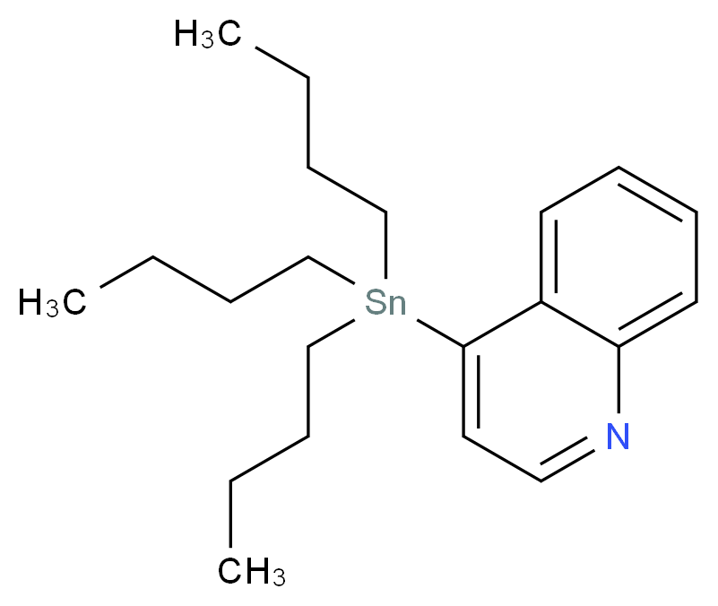 4-(Tributylstannyl)quinoline_分子结构_CAS_1272412-64-2)