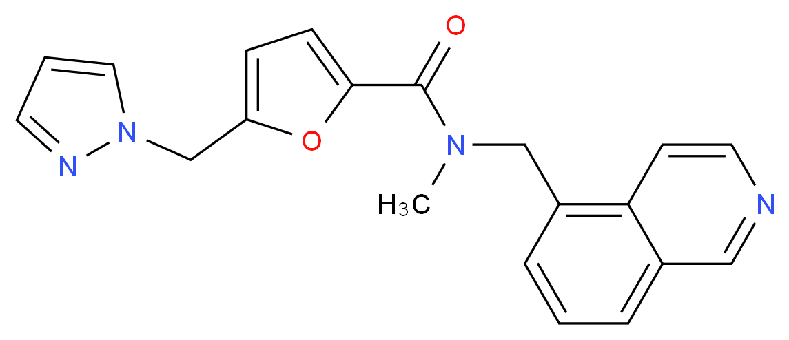 N-(5-isoquinolinylmethyl)-N-methyl-5-(1H-pyrazol-1-ylmethyl)-2-furamide_分子结构_CAS_)