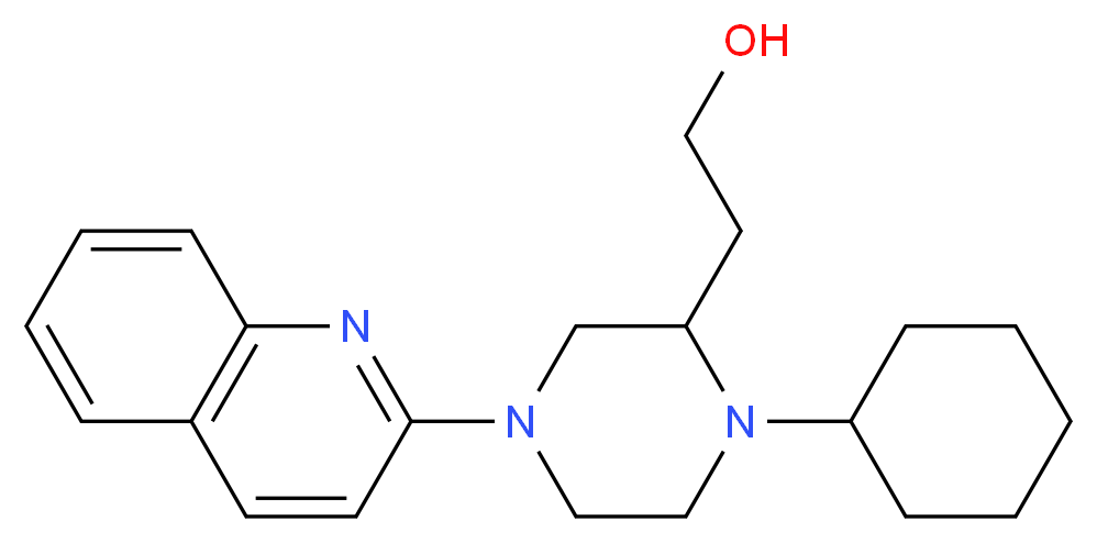 2-[1-cyclohexyl-4-(2-quinolinyl)-2-piperazinyl]ethanol_分子结构_CAS_)