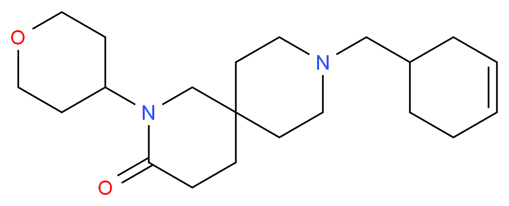 9-(3-cyclohexen-1-ylmethyl)-2-(tetrahydro-2H-pyran-4-yl)-2,9-diazaspiro[5.5]undecan-3-one_分子结构_CAS_)