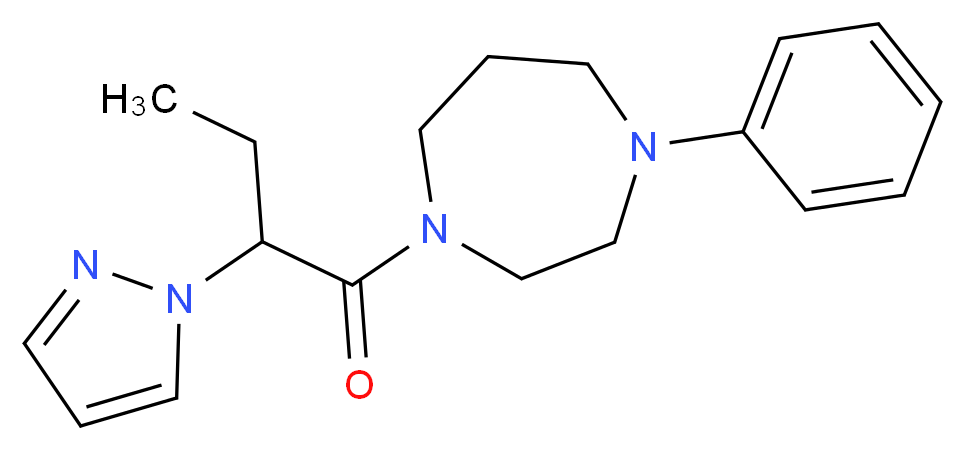 1-phenyl-4-[2-(1H-pyrazol-1-yl)butanoyl]-1,4-diazepane_分子结构_CAS_)