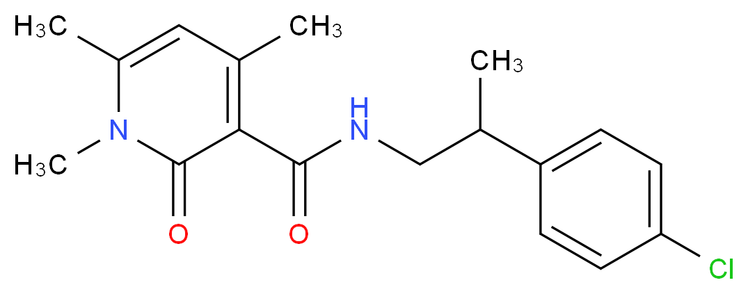 N-[2-(4-chlorophenyl)propyl]-1,4,6-trimethyl-2-oxo-1,2-dihydropyridine-3-carboxamide_分子结构_CAS_)