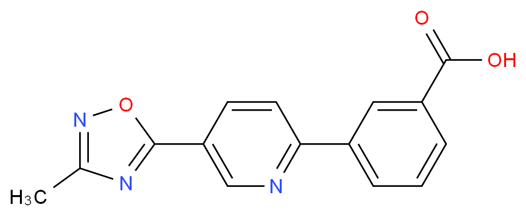 3-[5-(3-methyl-1,2,4-oxadiazol-5-yl)pyridin-2-yl]benzoic acid_分子结构_CAS_)