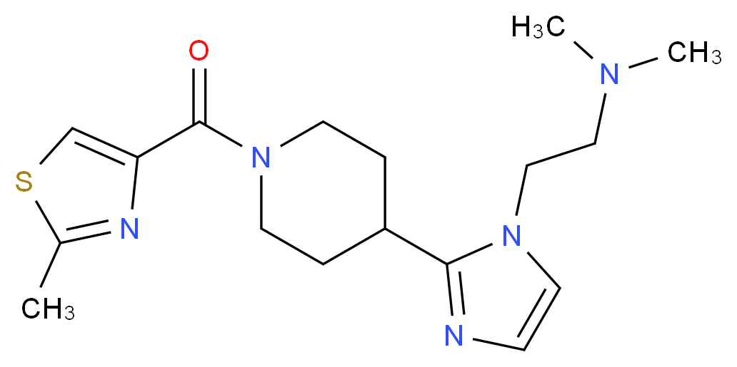 N,N-dimethyl-2-(2-{1-[(2-methyl-1,3-thiazol-4-yl)carbonyl]piperidin-4-yl}-1H-imidazol-1-yl)ethanamine_分子结构_CAS_)