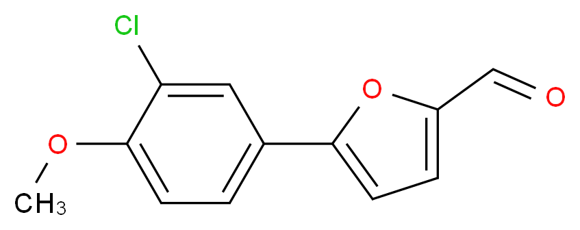 5-(3-氯-4-甲氧基苯)糠醛_分子结构_CAS_124014-00-2)