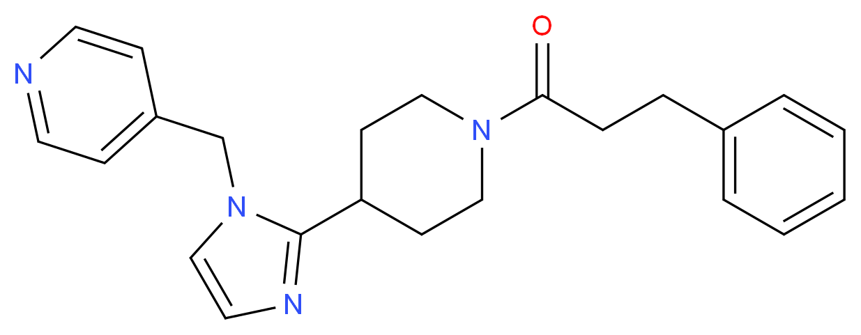 4-({2-[1-(3-phenylpropanoyl)-4-piperidinyl]-1H-imidazol-1-yl}methyl)pyridine_分子结构_CAS_)