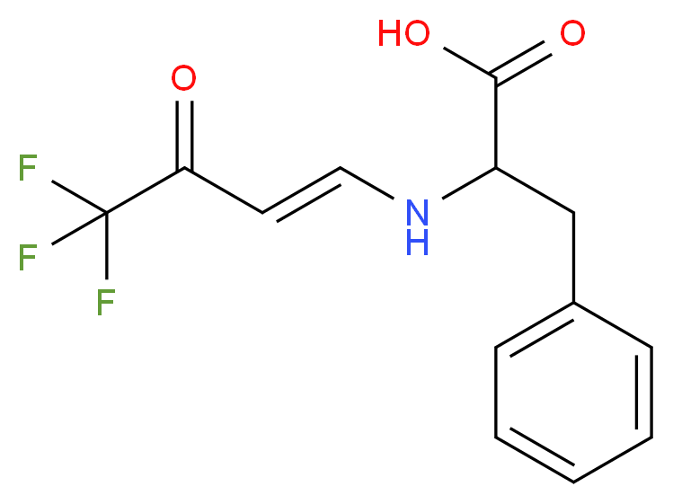 3-Phenyl-2-(4,4,4-trifluoro-3-oxo-but-1-enylamino)-propionic acid_分子结构_CAS_133992-79-7)