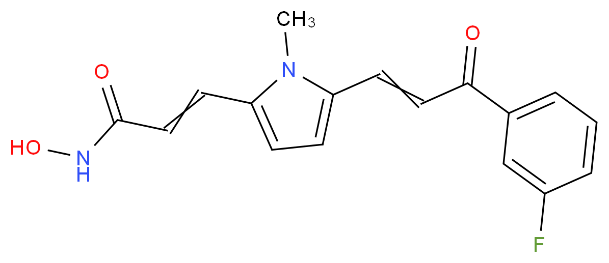 3-{5-[3-(3-fluorophenyl)-3-oxoprop-1-en-1-yl]-1-methyl-1H-pyrrol-2-yl}-N-hydroxyprop-2-enamide_分子结构_CAS_852475-26-4