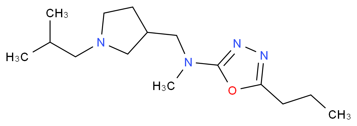 N-[(1-isobutylpyrrolidin-3-yl)methyl]-N-methyl-5-propyl-1,3,4-oxadiazol-2-amine_分子结构_CAS_)