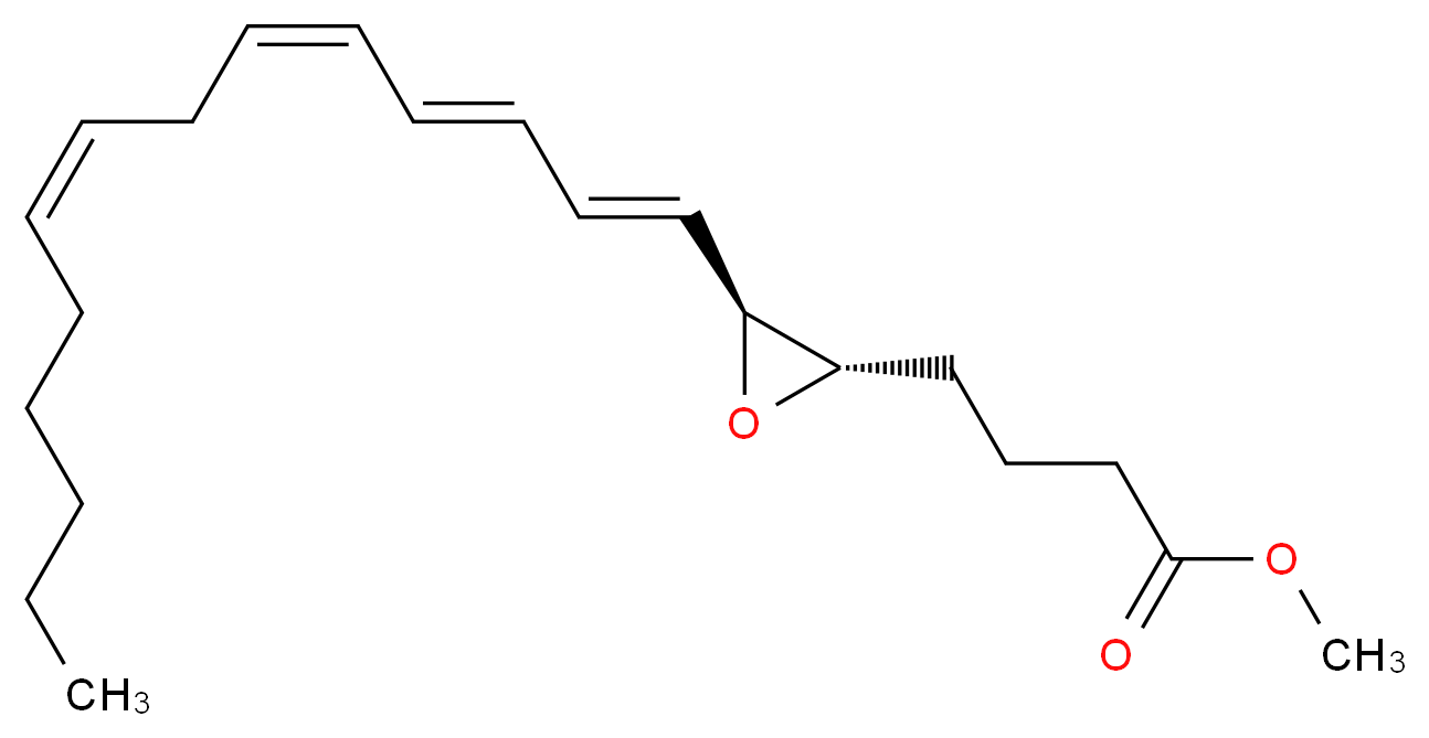 methyl 4-[(2S,3S)-3-[(1E,3E,5Z,8Z)-tetradeca-1,3,5,8-tetraen-1-yl]oxiran-2-yl]butanoate_分子结构_CAS_73466-12-3