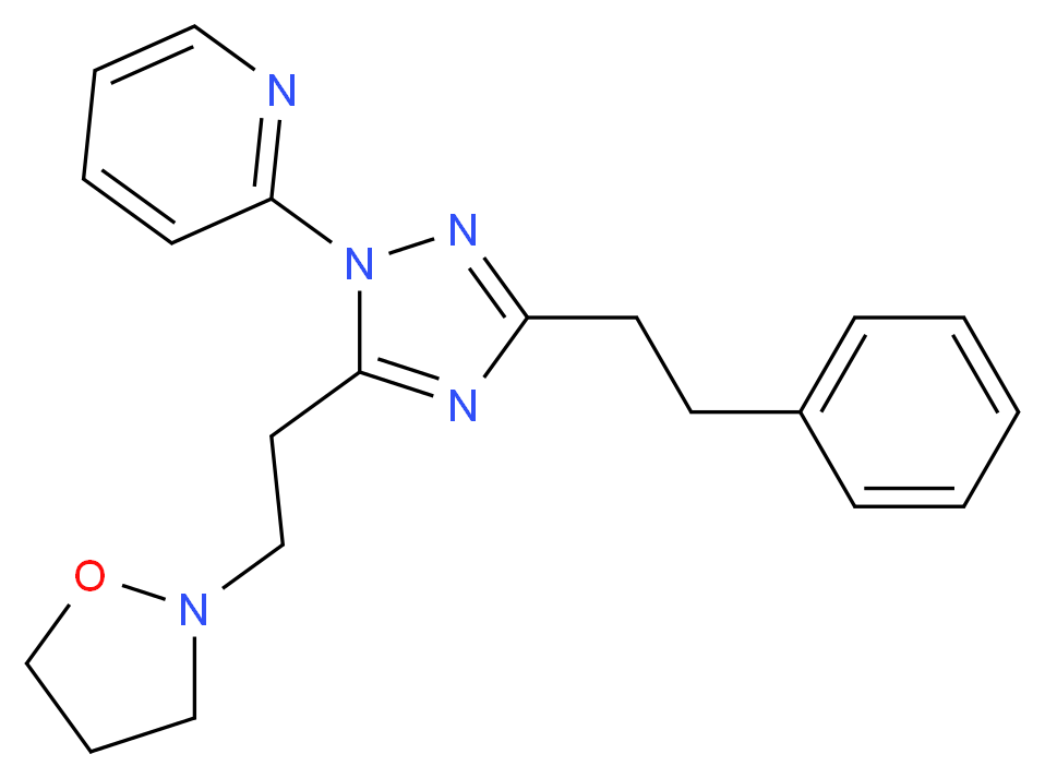 2-[5-(2-isoxazolidin-2-ylethyl)-3-(2-phenylethyl)-1H-1,2,4-triazol-1-yl]pyridine_分子结构_CAS_)