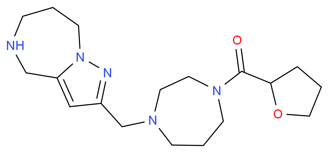 2-{[4-(tetrahydro-2-furanylcarbonyl)-1,4-diazepan-1-yl]methyl}-5,6,7,8-tetrahydro-4H-pyrazolo[1,5-a][1,4]diazepine_分子结构_CAS_)
