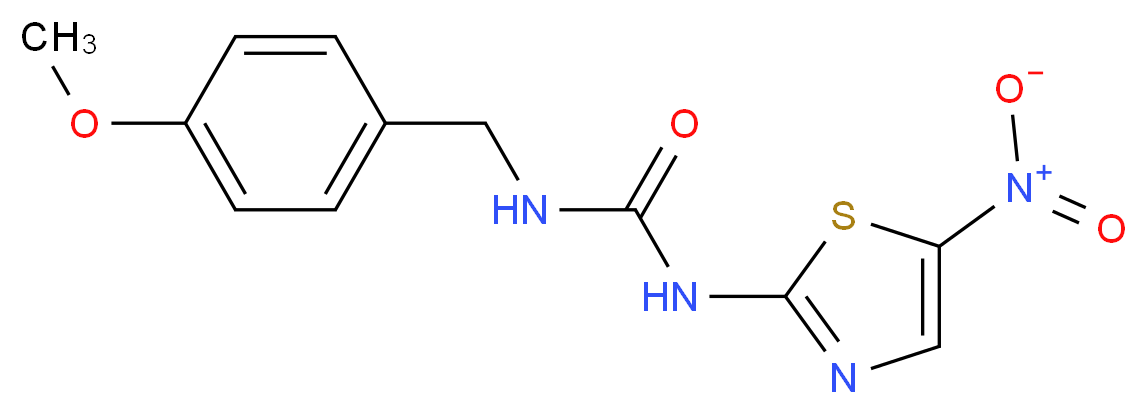 1-[(4-methoxyphenyl)methyl]-3-(5-nitro-1,3-thiazol-2-yl)urea_分子结构_CAS_487021-52-3