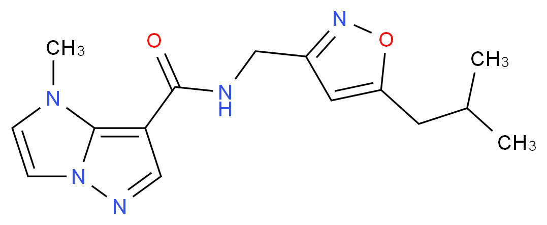 N-[(5-isobutylisoxazol-3-yl)methyl]-1-methyl-1H-imidazo[1,2-b]pyrazole-7-carboxamide_分子结构_CAS_)