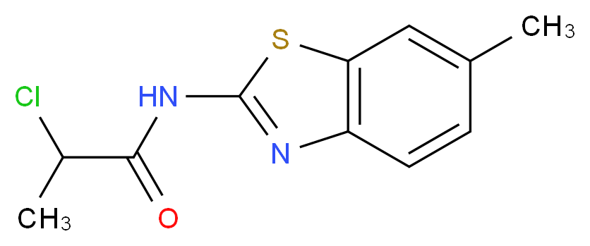2-Chloro-N-(6-methyl-1,3-benzothiazol-2-yl)propanamide_分子结构_CAS_)