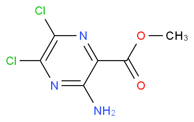 methyl 3-amino-5,6-dichloropyrazine-2-carboxylate_分子结构_CAS_1458-18-0