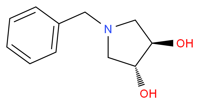 (3R,4R)-(-)-1-BENZYL-3,4-PYRROLIDINDIOL_分子结构_CAS_163439-82-5)