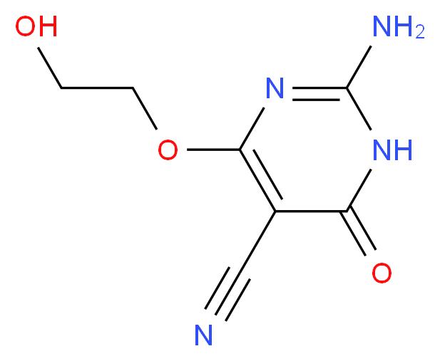 2-amino-4-(2-hydroxyethoxy)-6-oxo-1,6-dihydropyrimidine-5-carbonitrile_分子结构_CAS_126865-37-0