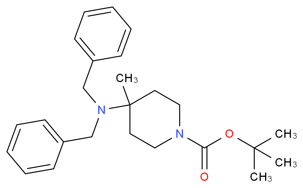 1-TERT-BUTYLOXYCARBONYL-4-METHYL-4-N-DIBENZYLAMINO-PIPERIDINE_分子结构_CAS_)