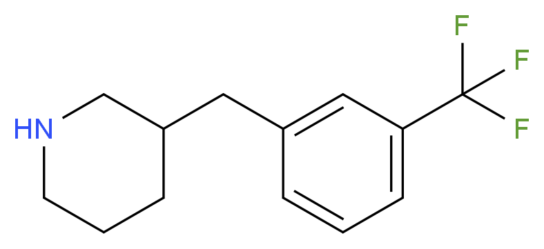 3-{[3-(trifluoromethyl)phenyl]methyl}piperidine_分子结构_CAS_625454-25-3