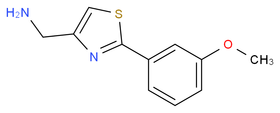 C-[2-(3-METHOXY-PHENYL)-THIAZOL-4-YL]-METHYLAMINE_分子结构_CAS_885280-24-0)