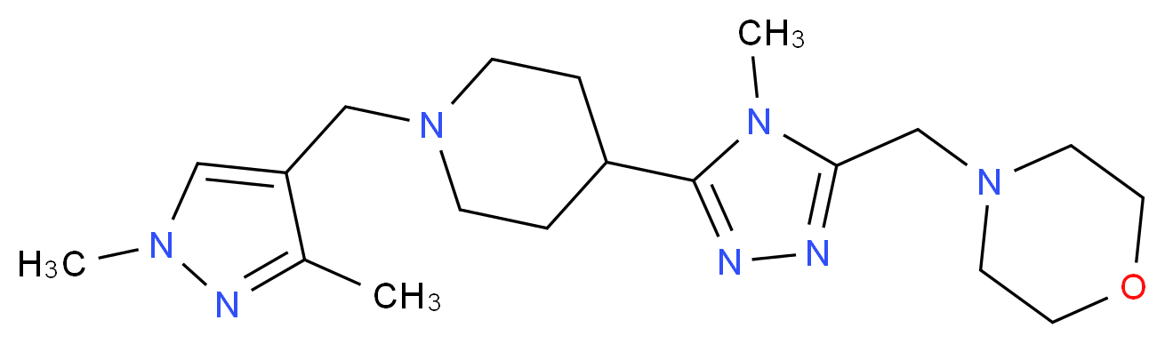 4-[(5-{1-[(1,3-dimethyl-1H-pyrazol-4-yl)methyl]piperidin-4-yl}-4-methyl-4H-1,2,4-triazol-3-yl)methyl]morpholine_分子结构_CAS_)