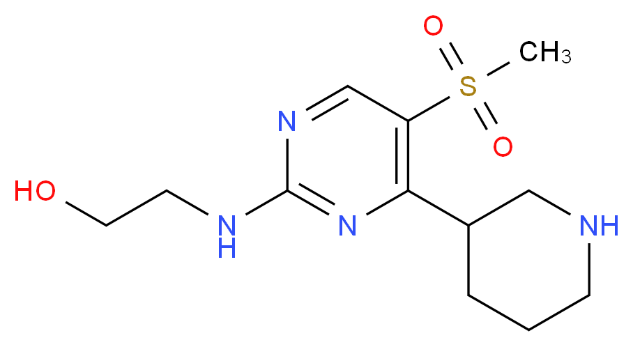 2-{[5-(methylsulfonyl)-4-piperidin-3-ylpyrimidin-2-yl]amino}ethanol_分子结构_CAS_)