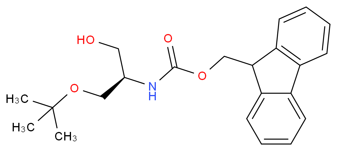 9H-fluoren-9-ylmethyl N-[(2R)-1-(tert-butoxy)-3-hydroxypropan-2-yl]carbamate_分子结构_CAS_198561-87-4