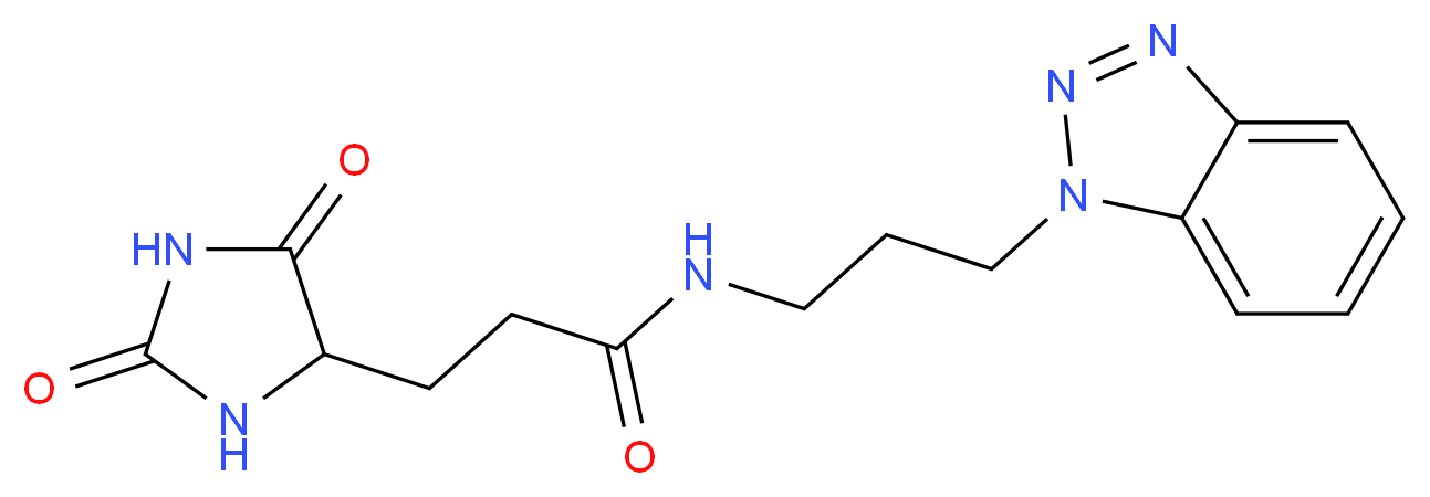 N-[3-(1H-1,2,3-benzotriazol-1-yl)propyl]-3-(2,5-dioxo-4-imidazolidinyl)propanamide_分子结构_CAS_)