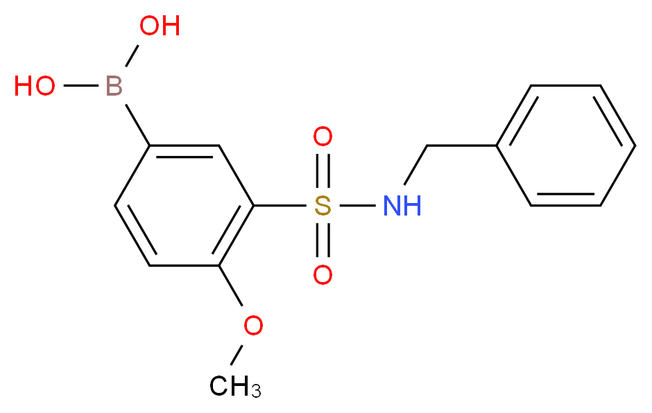 3-苄基磺酰胺基-4-甲氧基苯硼酸_分子结构_CAS_874219-51-9)