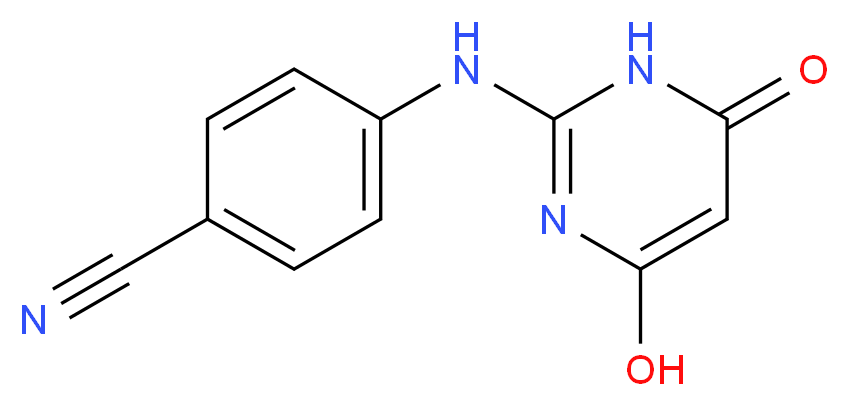 4-((4-Hydroxy-6-oxo-1,6-dihydropyrimidin-2-yl)amino)benzonitrile_分子结构_CAS_374067-80-8)