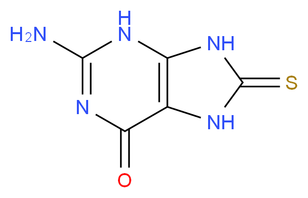 2-Amino-6-hydroxy-8-mercaptopurine_分子结构_CAS_6324-72-7)