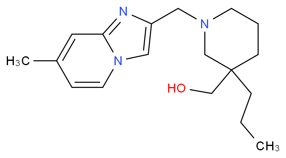 {1-[(7-methylimidazo[1,2-a]pyridin-2-yl)methyl]-3-propylpiperidin-3-yl}methanol_分子结构_CAS_)