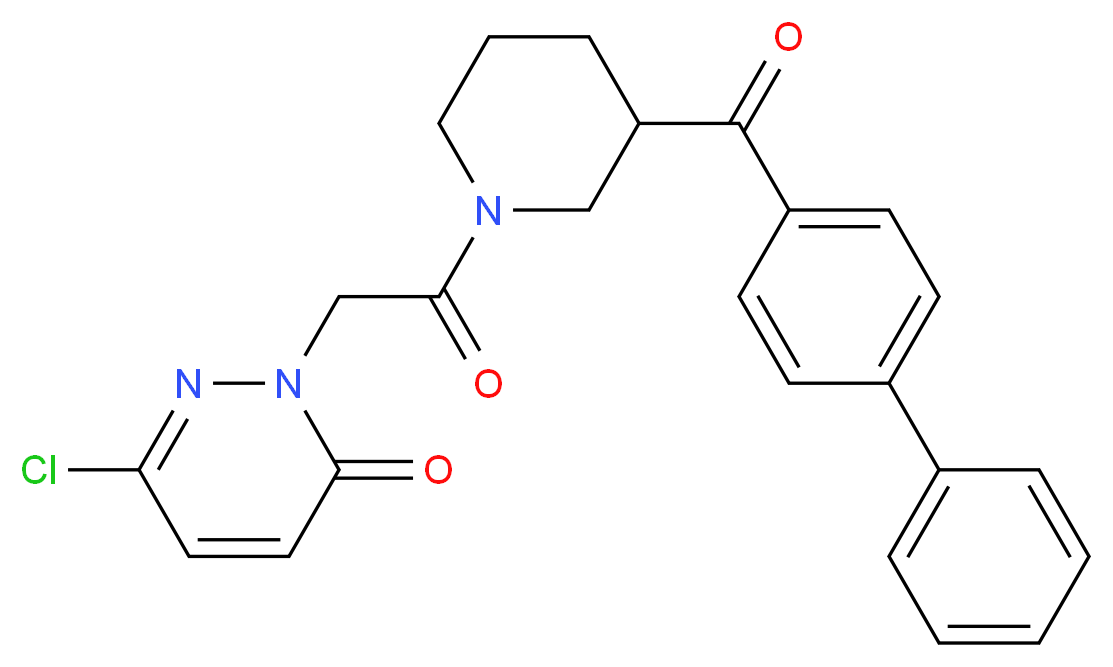 2-{2-[3-(4-biphenylylcarbonyl)-1-piperidinyl]-2-oxoethyl}-6-chloro-3(2H)-pyridazinone_分子结构_CAS_)