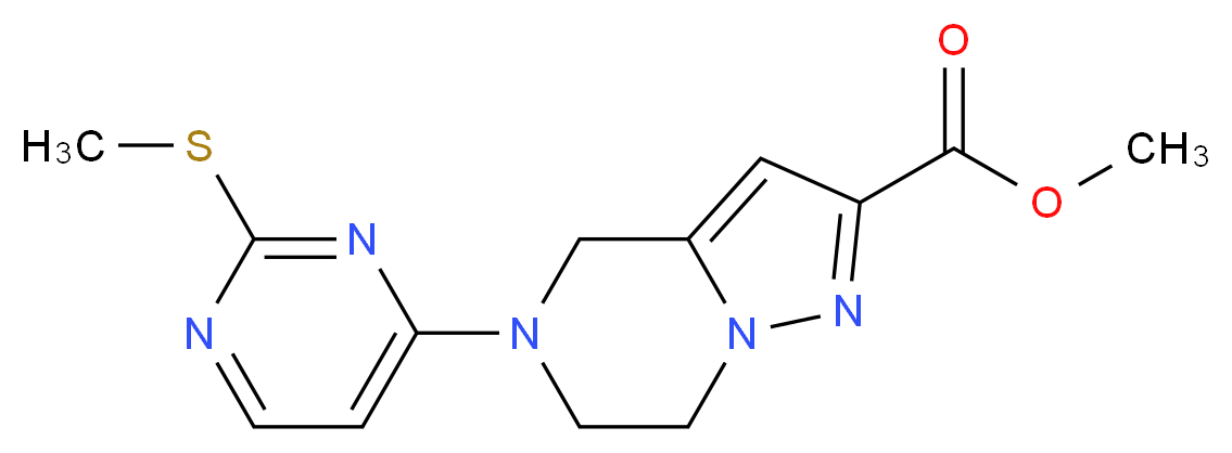 methyl 5-[2-(methylthio)pyrimidin-4-yl]-4,5,6,7-tetrahydropyrazolo[1,5-a]pyrazine-2-carboxylate_分子结构_CAS_)
