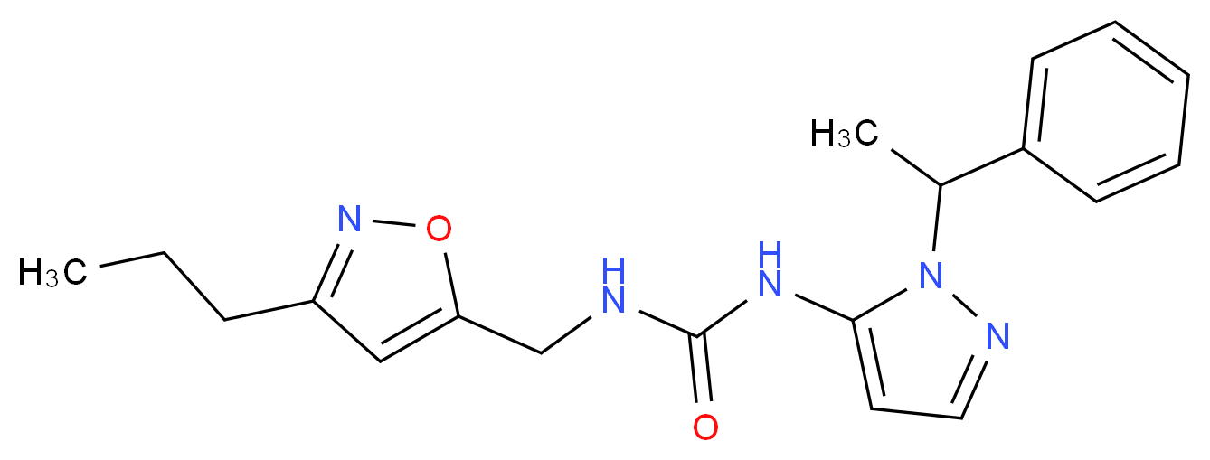 N-[1-(1-phenylethyl)-1H-pyrazol-5-yl]-N'-[(3-propylisoxazol-5-yl)methyl]urea_分子结构_CAS_)