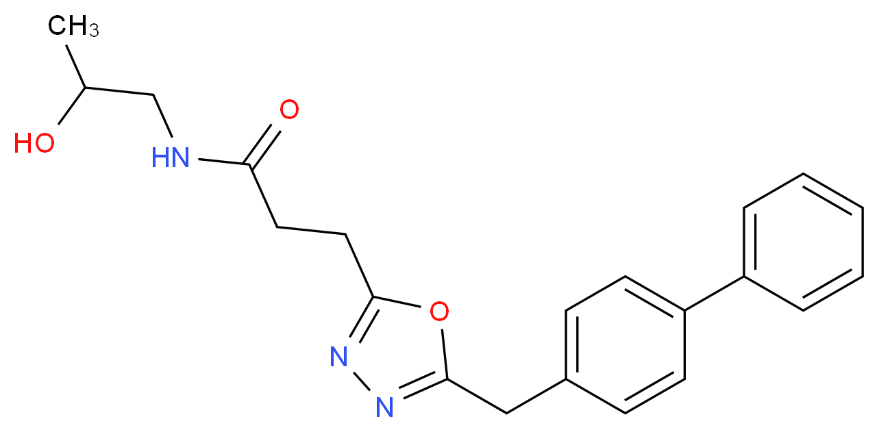 3-[5-(4-biphenylylmethyl)-1,3,4-oxadiazol-2-yl]-N-(2-hydroxypropyl)propanamide_分子结构_CAS_)