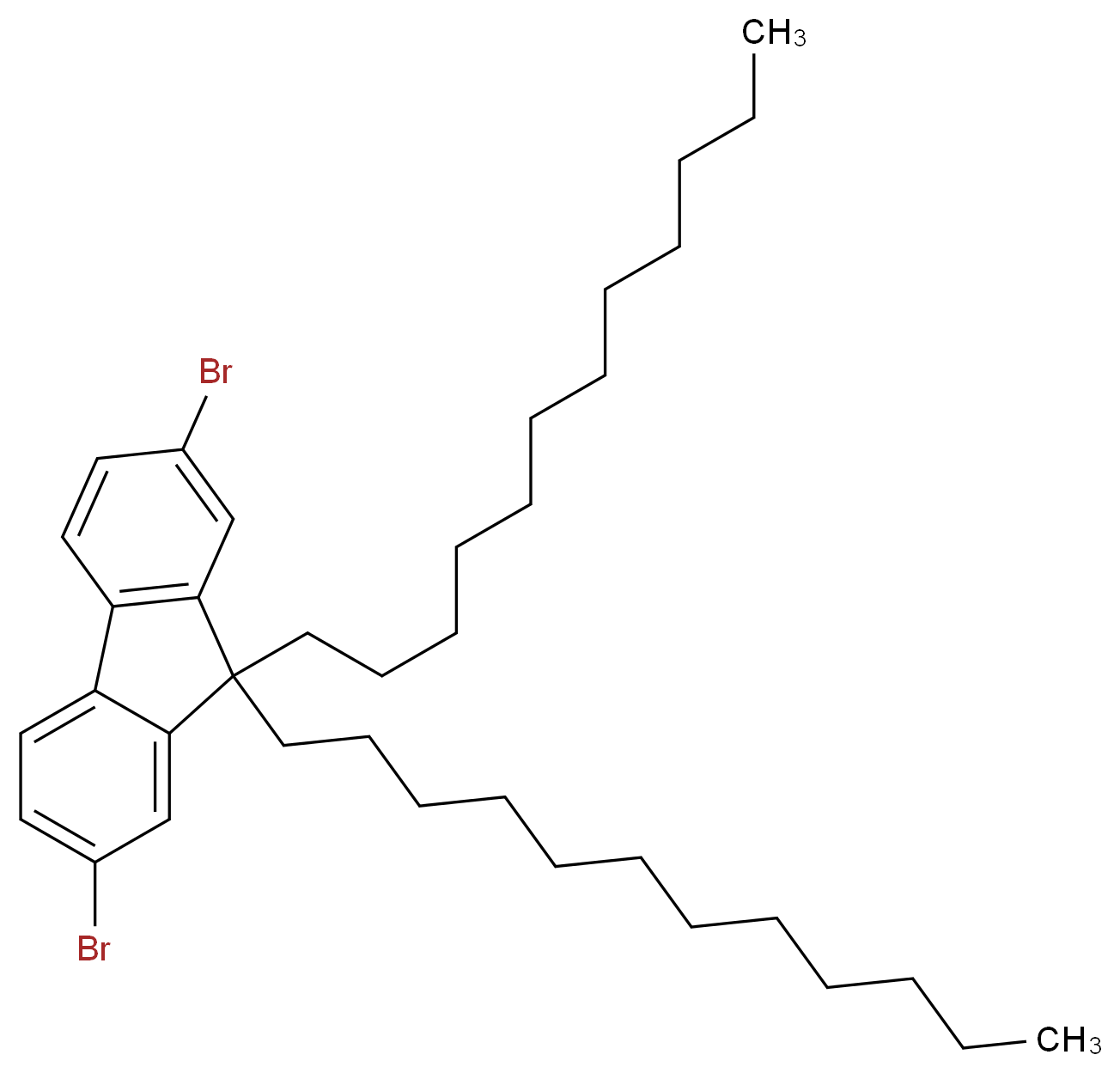 2,7-dibromo-9,9-didodecyl-9H-fluorene_分子结构_CAS_286438-45-7