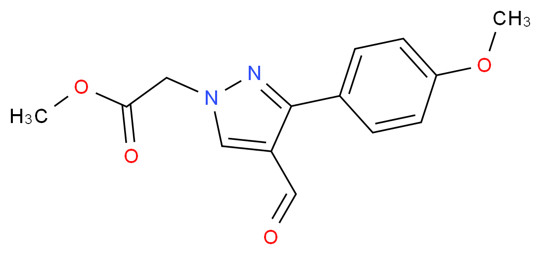 Methyl [4-formyl-3-(4-methoxyphenyl)-1H-pyrazol-1-yl]acetate_分子结构_CAS_)