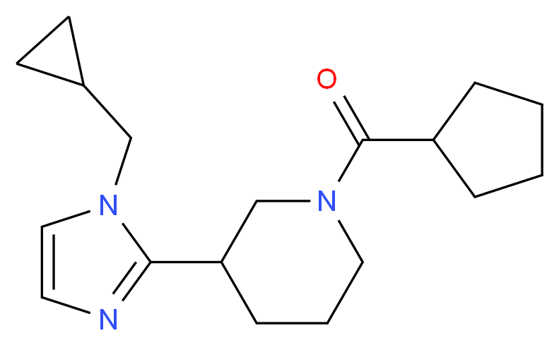 1-(cyclopentylcarbonyl)-3-[1-(cyclopropylmethyl)-1H-imidazol-2-yl]piperidine_分子结构_CAS_)