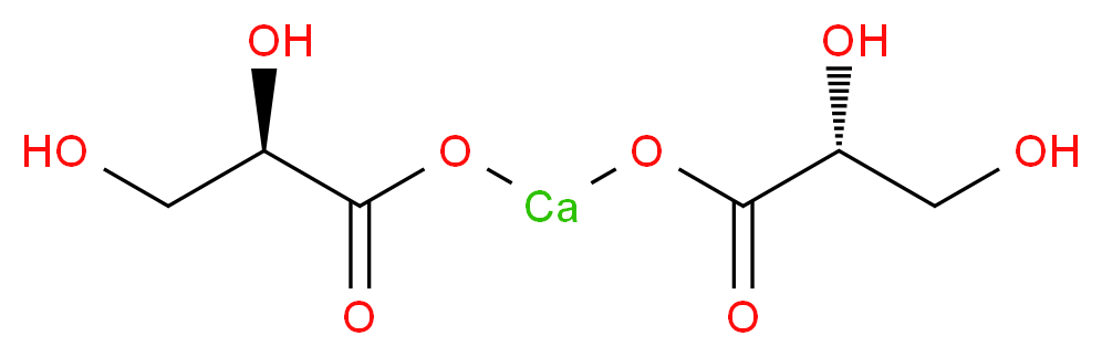 {[(2R)-2,3-dihydroxypropanoyl]oxy}calcio (2R)-2,3-dihydroxypropanoate_分子结构_CAS_14028-62-7